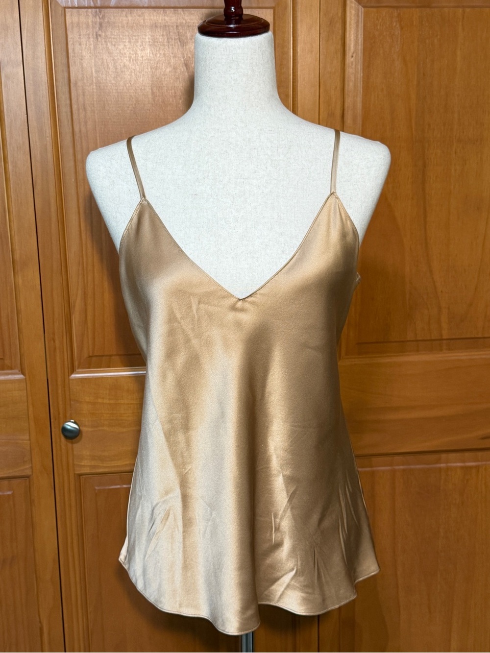 Sablyn V-Neck Gloria Silk Camisole Tank Top - Caramel Brown